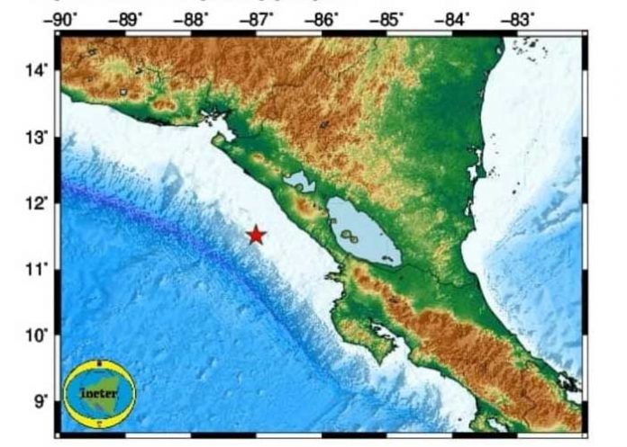 Información sobre sismo en el Pacífico de Nicaragua