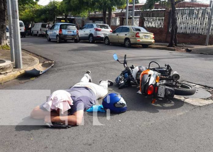 Accidente de tránsito en un cruce de Managua