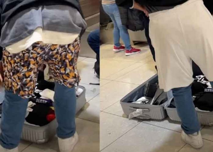 1 Sujeto se toda pone su ropa para no pagar equipaje en Argentina