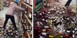 "Me cegó el enojo": Mujer desbarata botellas al ser despedida en Argentina
