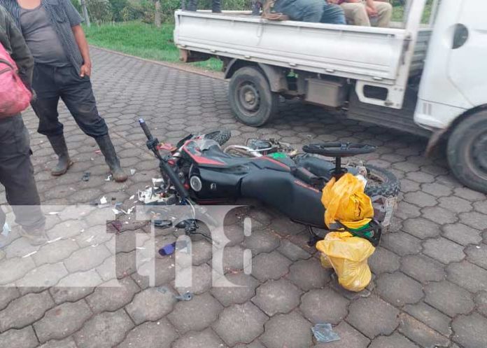 Motociclista lesionado en fuerte accidente en la Carretera La Libertad-Juigalpa