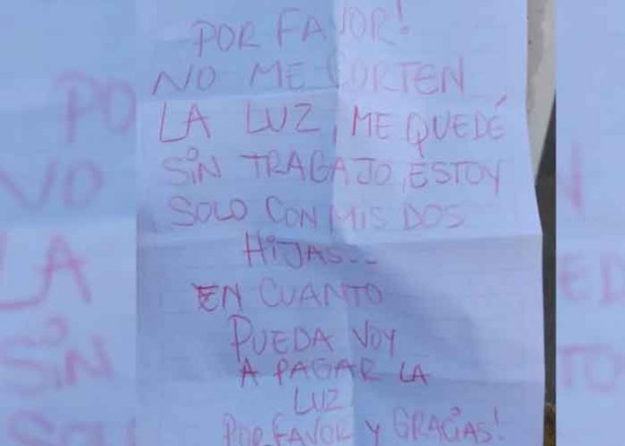 Con tierno mensaje: Padre pide que no le cortaran la luz