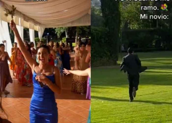 ¡Corre! Joven huye de boda luego que novia toma el ramo