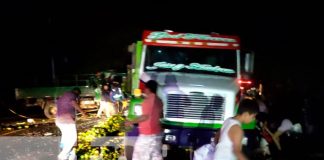 Choque de camiones dejó 2 lesionados en el Empalme de Lovago, Chontales