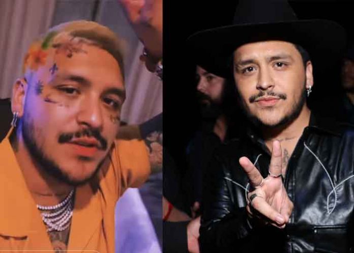 2 Parece mapa: Christian Nodal se tatuó otra vez el rostro