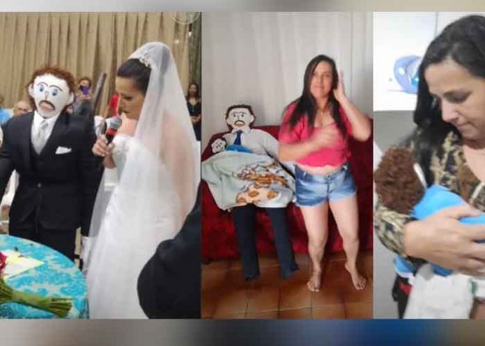 Brasileña se casa con muñeco de trapo y hasta 'tuvo hijo'