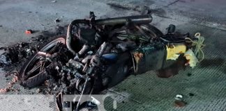 En Managua: Motociclista termina lesionado luego que se quemara su moto