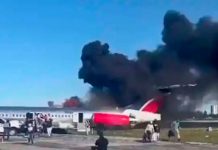 Un avión de pasajeros se incendia al aterrizar en Miami