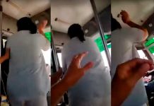 Señora agarra a golpes al chófer por no bajarla donde ella quería Señora agarra a golpes al chófer por no bajarla donde ella quería