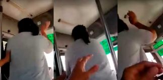 Señora agarra a golpes al chófer por no bajarla donde ella quería