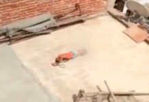 Cruel madre deja a su hija de 5 años amarrada en un techo bajo el sol