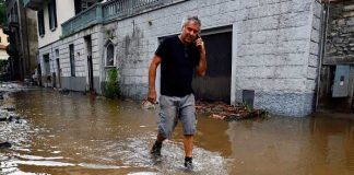 Pueblos cercanos al lago de Como en Italia se inundan por temporal