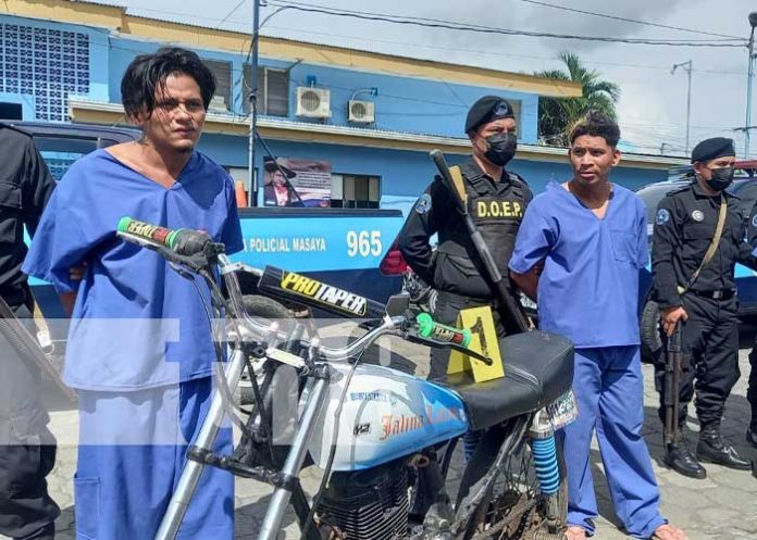 Policía de Masaya presenta a supuestos delincuentes