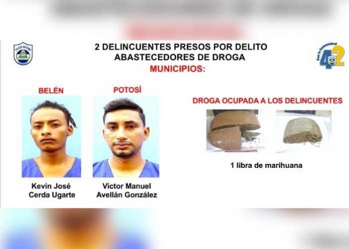 Rivas: Capturan a 2 presuntos vendedores de Marihuana