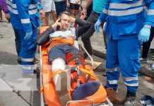 Aparatoso accidente con fractura en Managua