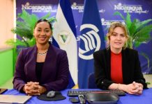 Compañeras Anasha Campbell y Mara Stotti del instituto Nicaraguense de Turismo