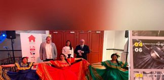 Folklore nicaragüense en evento de diplomacia cultura "Eulat 4 culture" en Bélgica