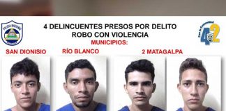 Delincuentes presos en Matagalpa