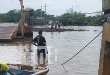 Continúa creciendo el Río Wawa en Bilwi, Caribe Norte Crecida del Río Wawa en el Caribe Norte de Nicaragua