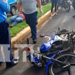Peatón y motociclistas fracturados en accidente en Carretera Norte, Managua Peatón y motociclistas fracturados en accidente en Carretera Norte, Managua