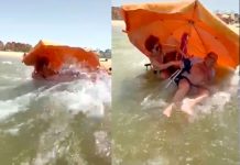 Viral en España: Una ola gigante arrastra al abuelo y lo hunde en el mar Viral en España: Una ola gigante arrastra al abuelo y lo hunde en el mar