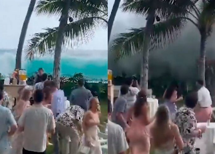 Boda soñada en Hawái fracasa por el impacto de una ola gigante