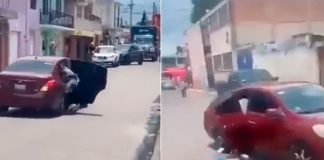 Joven se lanza de un carro para escapar de un secuestro en México