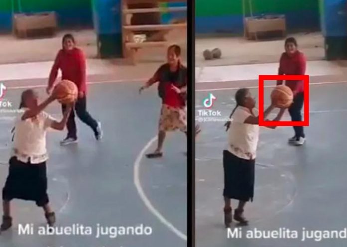 abuela1 Abuelita sorprende en TikTok por jugar bien básquetbol