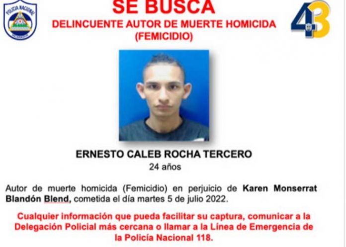 Autor de femicidio en un barrio de Managua