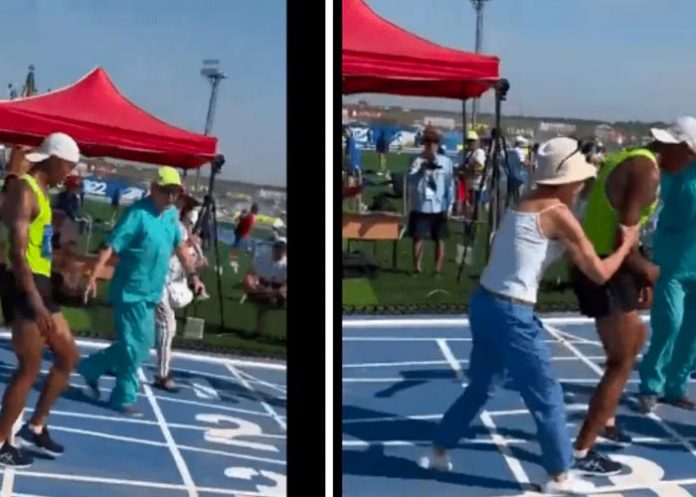 Atleta sufre descompensación y empezó a tambalearse