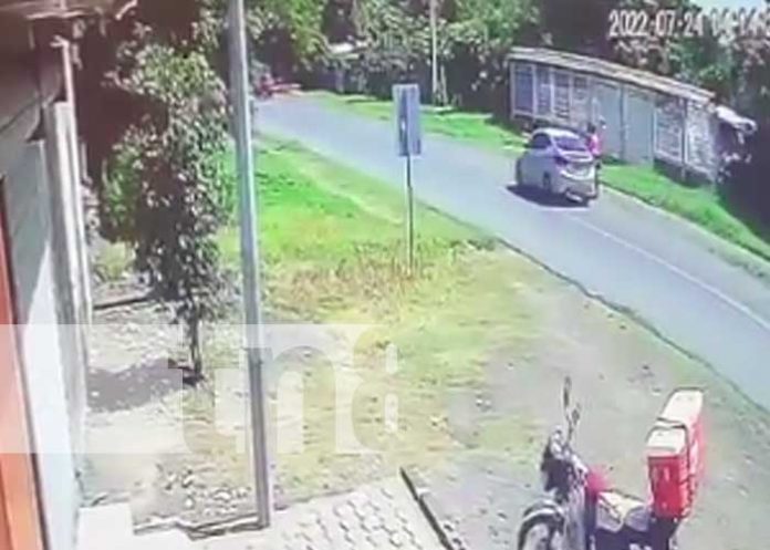 Escena de accidente de tránsito en Managua