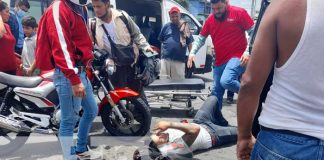 Escena de accidente de tránsito en Altamira, Managua