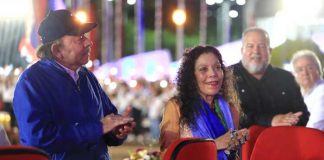 Acto por la celebración del 43/19 en Nicaragua el Comandante Daniel Ortega y la Vicepresidenta Rosario Murillo