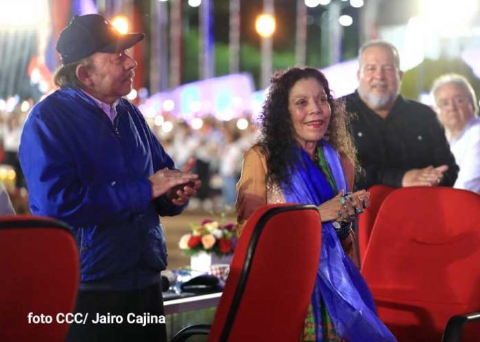 Acto por la celebración del 43/19 en Nicaragua el Comandante Daniel Ortega y la Vicepresidenta Rosario Murillo