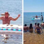 Misa en Italia: jóvenes participaron en trajes de baños