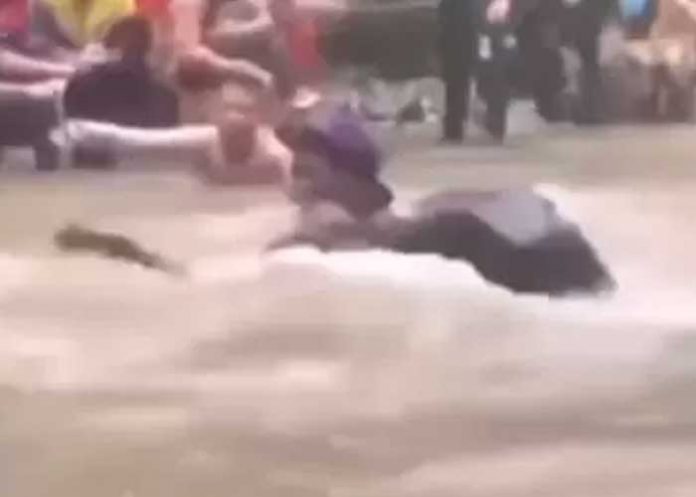 Migrante con bebé en brazo casi muere ahogado al cruzar río en Panamá