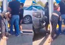 Mira a esposo de la mano ‘con su queridita’ y se armó la penquiadera Le bajaron al esposo y jalonea del cabello a la otra chica