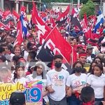 Alegre caminata en celebración del 43/19 en Tipitapa Celebración del 43/19 de la Revolución desde Tipitapa