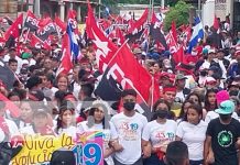 Alegre caminata en celebración del 43/19 en Tipitapa Celebración del 43/19 de la Revolución desde Tipitapa