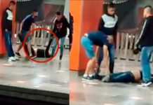 En modo bulto: Cargan a su amigo borracho en el metro de México Cargan a su amigo borracho en el metro de México