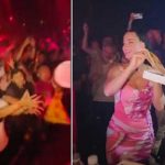 Como si fuera Steve Aoki, Katy Perry arroja pizza a sus fans