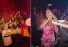 Como si fuera Steve Aoki, Katy Perry arroja pizza a sus fans Como si fuera Steve Aoki, Katy Perry arroja pizza a sus fans