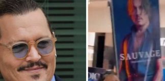 "Deseado hasta en cartón", señora se roba cartel de Johnny Depp
