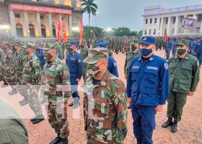 Ejército de Nicaragua realizó prácticas del acto central por su 43 aniversario