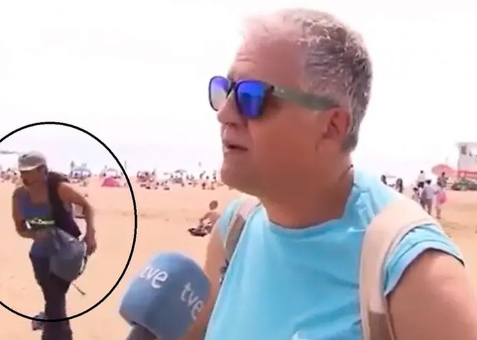 Noticiero de España capta el momento exacto de un robo en la playa