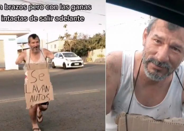 2 Hombre en Ecuador es viral por no tener brazos pero sí el deseo de trabajar