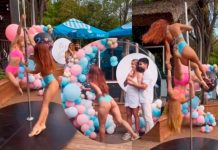 ¡Qué modernos! Revelan sexo de su bebé con bailarinas de Pole Dance Revelan sexo de su bebé con bailarinas de Pole Dance