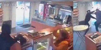 Mujer enfrenta con un trapo a ladrón en su panadería