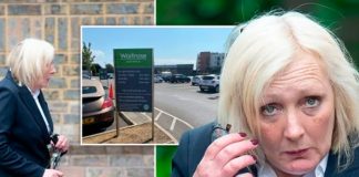 Empresaria se masturba semidesnuda en un banco
