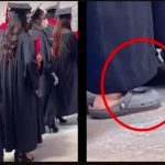 «No importa el que dirán» Chica asiste a su graduación en chanclas Joven en graduación con chanclas cross es defendida